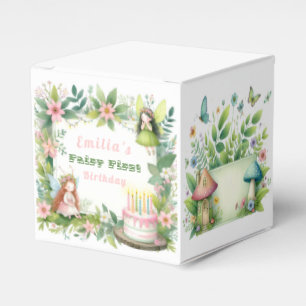 Green Pastel Fairy Erster Geburtstag - Geschenkschachtel