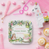Green Pastel Fairy Erster Geburtstag - Pappteller (Party)