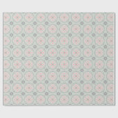 Green Pastel Floral Tiles Geschenkpapier (Flach)