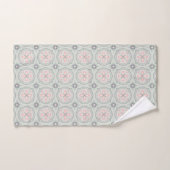Green Pastel Floral Tiles Handtuch (Handtuch)