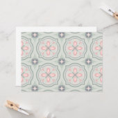 Green Pastel Floral Tiles Karte (Vorderseite/Rückseite Beispiel)