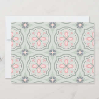 Green Pastel Floral Tiles Karte