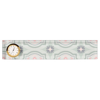 Green Pastel Floral Tiles Namensplakette