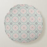 Green Pastel Floral Tiles Rundes Kissen<br><div class="desc">cool floral shapes pattern</div>