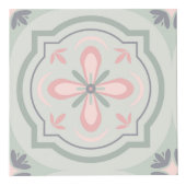 Green Pastel Floral Tiles Würfel (Vorderseite)