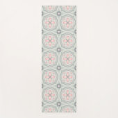 Green Pastel Floral Tiles Yogamatte (Vorderseite)