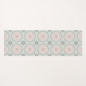 Green Pastel Floral Tiles Yogamatte (Vorderseite (Horizontal))