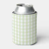 Green Pastel Gingham Pattern Grandmillenial  Dosenkühler (Kanne Vorderseite)