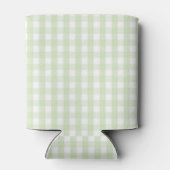 Green Pastel Gingham Pattern Grandmillenial  Dosenkühler (Rückseite)