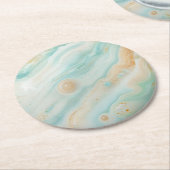 Green Pastel Marble Muster Runder Pappuntersetzer (Angewinkelt)