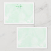 Green Pastel Watercolor All Occasion Monogram Mitteilungskarte (Vorne/Hinten)