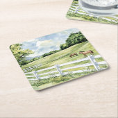 Green Pastures Ranch Pferde Rechteckiger Pappuntersetzer (angewinkelt)