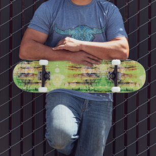 Green Patch Strip Skateboard