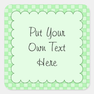 Green Patchwork Muster Quadratischer Aufkleber