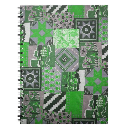 Green Patchwork-Notebook Notizblock (Vorderseite)
