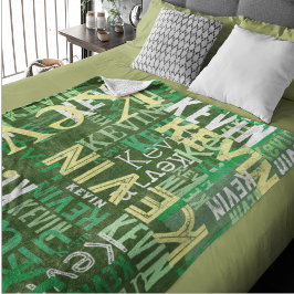 Green Patchwork von Names Urban Style Fleecedecke