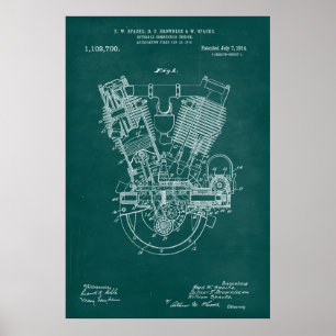 Green Patent für den Motor von Verbrennungsöfen Poster