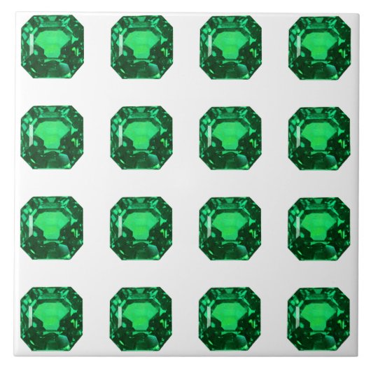 Green Pattern Emerald Fliese (Vorderseite)