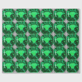 Green Pattern Emerald Geschenkpapier (Flach)