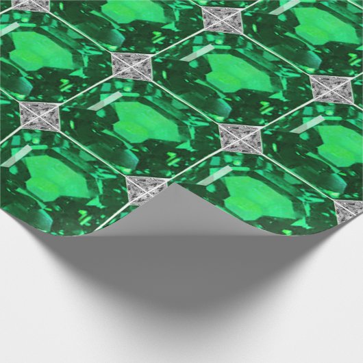 Green Pattern Emerald Geschenkpapier (Ecke)