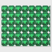 Green Pattern Emerald Geschenkpapier (Flach)