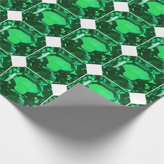 Green Pattern Emerald Geschenkpapier (Ecke)