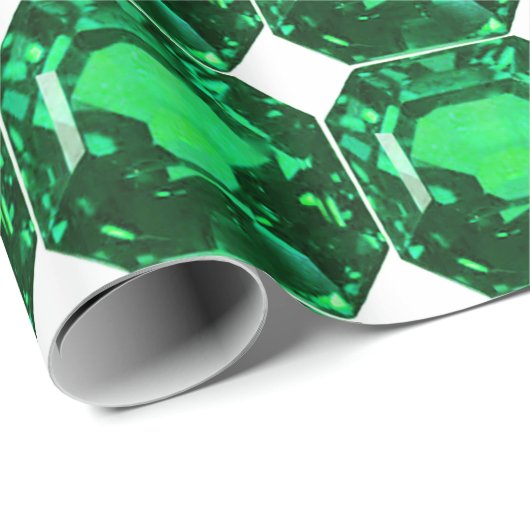 Green Pattern Emerald Geschenkpapier (Rolleneckpunkt)