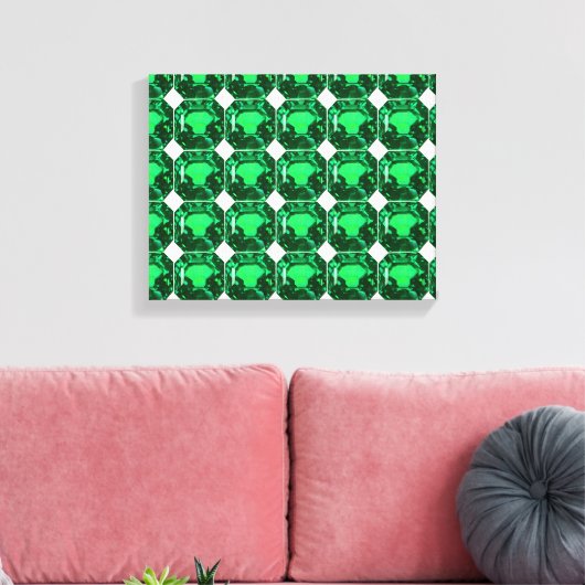 Green Pattern Emerald Leinwanddruck (Insitu (Wohnzimmer))