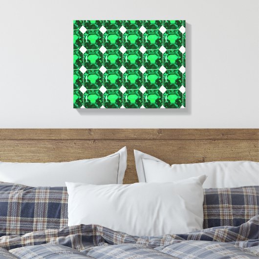 Green Pattern Emerald Leinwanddruck (Insitu (Schlafzimmer))