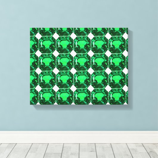 Green Pattern Emerald Leinwanddruck (Insitu (Holzboden))