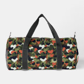 Green Pattern Heart Camouflage Duffle Bag (Rückseite)