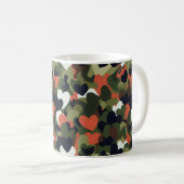 Green Pattern Heart Camouflage Kaffeetasse (VorderseiteRechts)