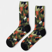 Green Pattern Heart Camouflage Socken (Linkes Detail)