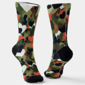 Green Pattern Heart Camouflage Socken (Gewinkelt)
