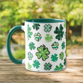 Green Pattern Kleeblatts irisch Tasse