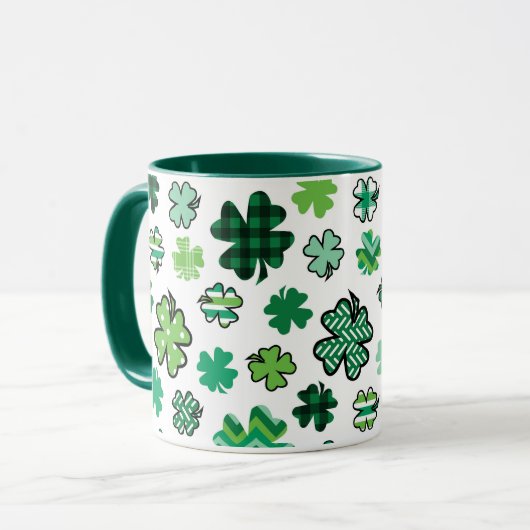 Green Pattern Kleeblatts irisch Tasse (Vorderseite Links)