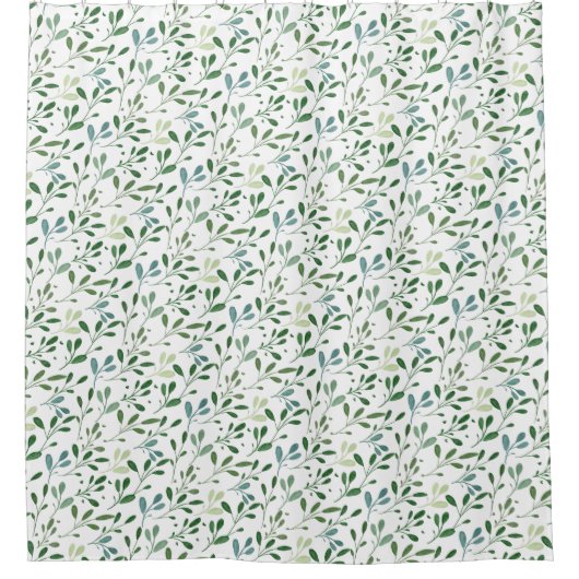 Green pattern leaves  duschvorhang (Vorderseite)