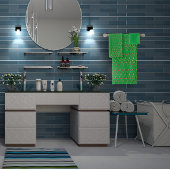 Green Pattern Mini-Wildblume Badhandtuch Set