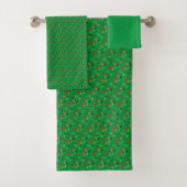 Green Pattern Mini-Wildblume Badhandtuch Set (Insitu)