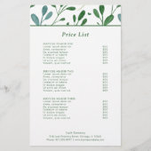 Green Pattern Moderne Preisliste (Vorderseite)