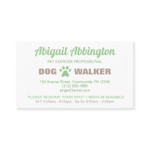 Green Paw druckt Dog Walker Business Card