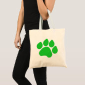 Green Paw Print Bag Tragetasche (Vorderseite (Produkt))
