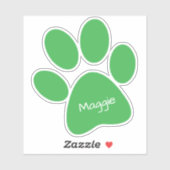 Green Paw Print Custom Cut Vinyl Sticker (Blatt)