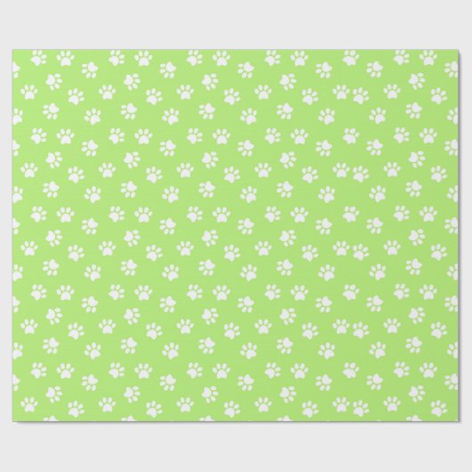 Green Paw Print Gift Wrapping Paper Geschenkpapier (Flach)