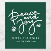 Green Peace and Joliday Weinetikett (Einzelnes Label)