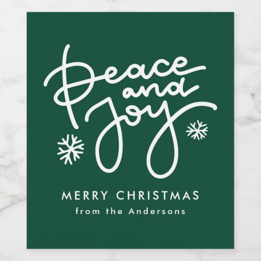 Green Peace and Joliday Weinetikett (Einzelnes Label)