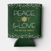 Green Peace Joy Liebe Weihnachten Moderne Schneefl Dosenkühler (Vorderseite)