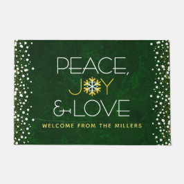 Green Peace Joy Liebe Weihnachten Moderne Schneefl Fußmatte