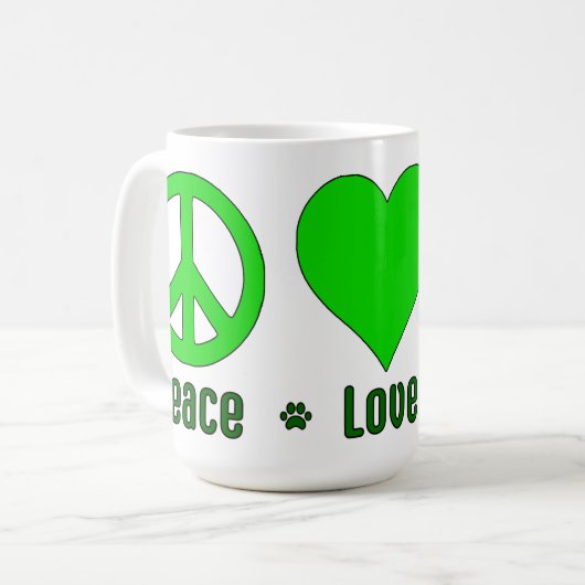Green Peace Liebe BBG Tasse (Vorderseite Links)