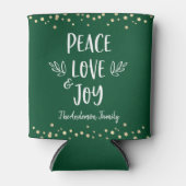 Green Peace Liebe Joy Modern Typografy Gold Dots Dosenkühler (Vorderseite)